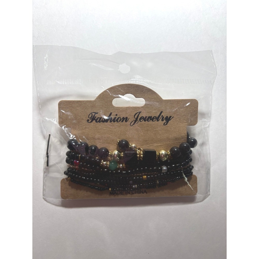 NEW Fashion Jewelry Beaded Bracelet Set Back Boho Stackable Layered - Picture 5 of 5